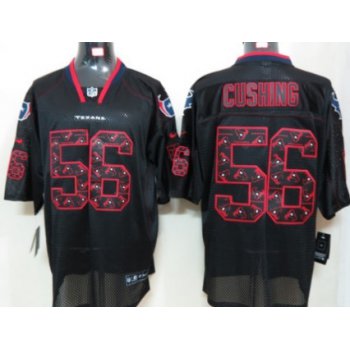 Nike Houston Texans #56 Brian Cushing Lights Out Black Ornamented Elite Jersey
