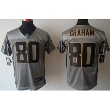 Nike New Orleans Saints #80 Jimmy Graham Gray Shadow Elite Jersey