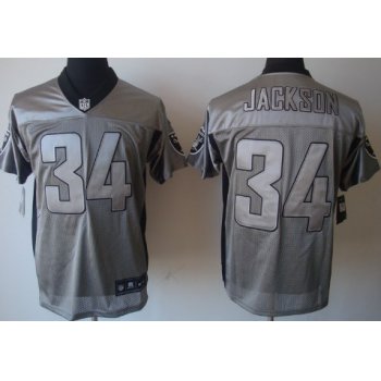 Nike Oakland Raiders #34 Bo Jackson Gray Shadow Elite Jersey
