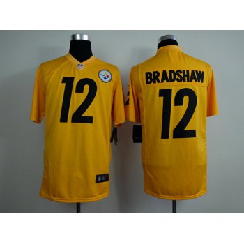 Nike Pittsburgh Steelers #12 Terry Bradshaw Yellow Game Jersey