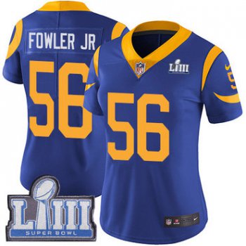 #56 Limited Dante Fowler Jr Royal Blue Nike NFL Alternate Women's Jersey Los Angeles Rams Vapor Untouchable Super Bowl LIII Bound