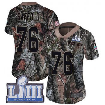 #76 Limited Rodger Saffold Camo Nike NFL Women's Jersey Los Angeles Rams Rush Realtree Super Bowl LIII Bound