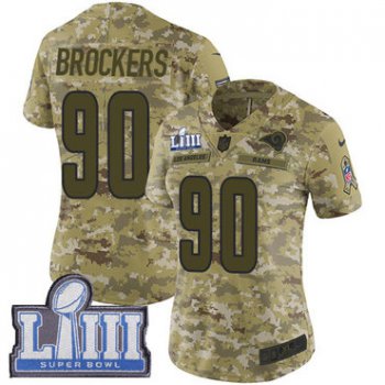 #90 Limited Michael Brockers Camo Nike NFL Women's Jersey Los Angeles Rams 2018 Salute to Service Super Bowl LIII Bound