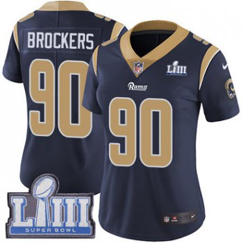 #90 Limited Michael Brockers Navy Blue Nike NFL Home Women's Jersey Los Angeles Rams Vapor Untouchable Super Bowl LIII Bound