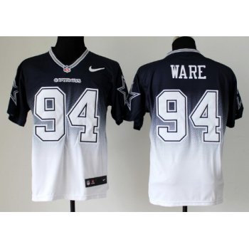 Nike Dallas Cowboys #94 DeMarcus Ware Blue/White Fadeaway Elite Jersey