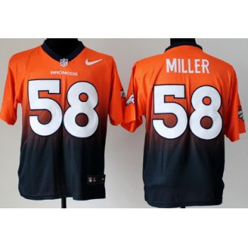 Nike Denver Broncos #58 Von Miller Orange/Blue Fadeaway Elite Jersey