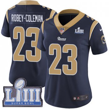 #23 Limited Nickell Robey-Coleman Navy Blue Nike NFL Home Women's Jersey Los Angeles Rams Vapor Untouchable Super Bowl LIII Bound