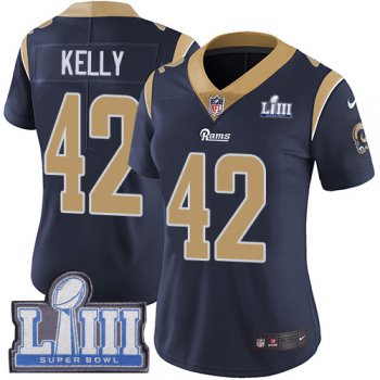 #42 Limited John Kelly Navy Blue Nike NFL Home Women's Jersey Los Angeles Rams Vapor Untouchable Super Bowl LIII Bound