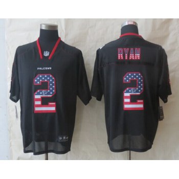 Nike Atlanta Falcons #2 Matt Ryan 2014 USA Flag Fashion Black Elite Jersey