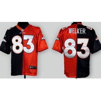 Nike Denver Broncos #83 Wes Welker Blue/Orange Two Tone Elite Jersey