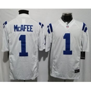 Men's Indianapolis Colts #1 Pat McAfee White Road Stitched NFL Nike Game Jersey