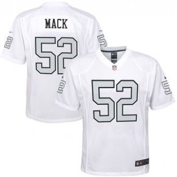 Men's Oakland Raiders #52 Khalil Mack Nike White Color Rush Game Jersey