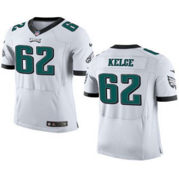 Men's Philadelphia Eagles #62 Jason Kelce NEW White Road Stitched NFL Nike Elite Jersey