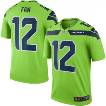 Men's Seattle Seahawks #12 Fan Nike Green Color Rush Legend Jersey