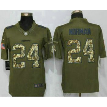 Men's Washington Redskins #24 Josh Norman Green Salute To Service Stitched NFL Nike Limited Jersey