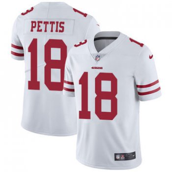 Nike 49ers #18 Dante Pettis White Men's Stitched NFL Vapor Untouchable Limited Jersey