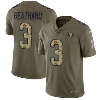 Nike 49ers #3 C.J. Beathard Olive Camo Men's Stitched NFL Limited 2017 Salute To Service Jersey