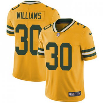 Nike Green Bay Packers #30 Jamaal Williams Yellow Men's Stitched NFL Limited Rush Jersey