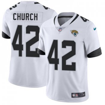 Nike Jacksonville Jaguars #42 Barry Church White Men's Stitched NFL Vapor Untouchable Limited Jersey