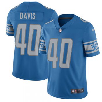 Nike Men's Detroit Lions #40 Jarrad Davis Vapor Untouchable Limited Light Blue Home Jersey