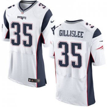 Men's New England Patriots #35 Mike Gillislee White Alternate Stitched NFL Nike Elite Jersey