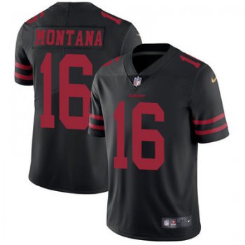 Nike San Francisco 49ers #16 Joe Montana Black Alternate Men's Stitched NFL Vapor Untouchable Limited Jersey