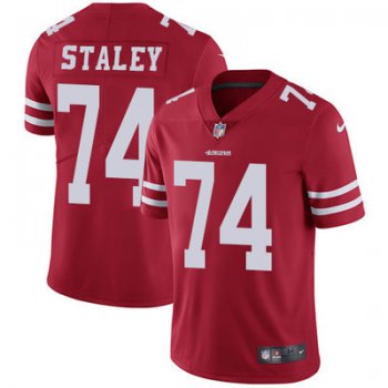 Nike San Francisco 49ers #74 Joe Staley Red Team Color Men's Stitched NFL Vapor Untouchable Limited Jersey