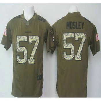 Men's Baltimore Ravens #57 C.J. Mosley Green Salute to Service 2015 NFL Nike Limited Jersey