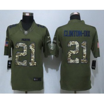 Men's Green Bay Packers #21 Ha Ha Clinton-Dix Green Salute To Service 2015 NFL Nike Limited Jersey