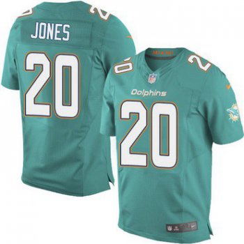 Men's Miami Dolphins #20 Reshad Jones Aqua Green Team Color NFL Nike Elite Jersey