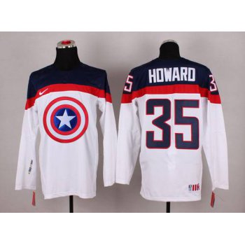 2015 Men's Team USA #35 Jimmy Howard Captain America Fashion White Jersey