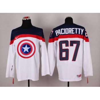 2015 Men's Team USA #67 Max Pacioretty Captain America Fashion White Jersey
