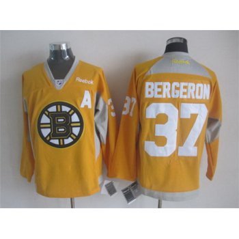 Boston Bruins #37 Patrice Bergeron 2014 Training Yellow Jersey