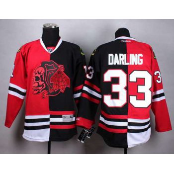 Chicago Blackhawks #33 Scott Darling Red Black Two Tone With Red Skulls Jersey
