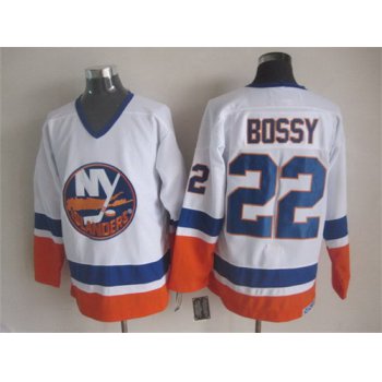 New York Islanders #22 Mike Bossy White Throwback CCM Jersey
