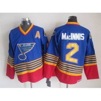 St. Louis Blues #2 Al MacInnis 1995 Blue Throwback CCM Jersey