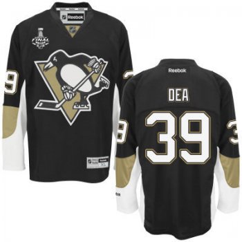 Youth Pittsburgh Penguins #39 Jean-Sebastien Dea Black Home 2017 Stanley Cup NHL Finals Patch Jersey