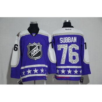 Men's Central Division Nashville Predators #76 P.K Subban Reebok Purple 2017 NHL All-Star Stitched Ice Hockey Jersey