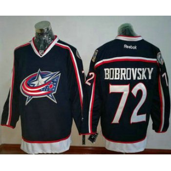 Men's Columbus Blue Jackets #72 Sergei Bobrovsky Navy Blue Home Stitched NHL Reebok Hockey Jersey