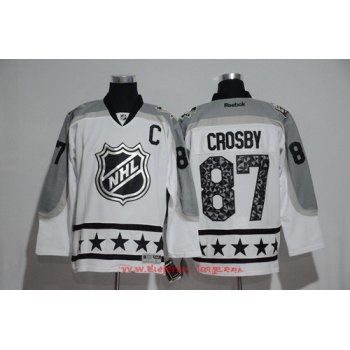 Men's Metropolitan Division Pittsburgh Penguins #87 Sidney Crosby Reebok White 2017 NHL All-Star Stitched Ice Hockey Jersey