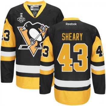 Men's Pittsburgh Penguins #43 Conor Sheary Black Third 2017 Stanley Cup NHL Finals Patch Jersey