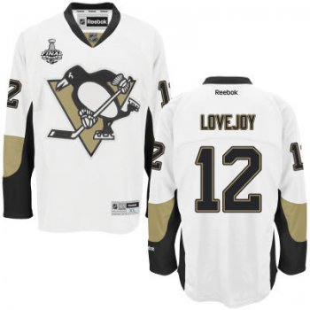 Youth Pittsburgh Penguins #12 Ben Lovejoy White Away 2017 Stanley Cup NHL Finals Patch Jersey