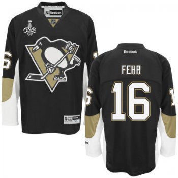 Youth Pittsburgh Penguins #16 Eric Fehr Black Home 2017 Stanley Cup NHL Finals Patch Jersey