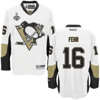 Youth Pittsburgh Penguins #16 Eric Fehr White Away 2017 Stanley Cup NHL Finals Patch Jersey