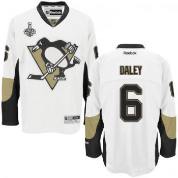 Youth Pittsburgh Penguins #6 Trevor Daley White Away 2017 Stanley Cup NHL Finals Patch Jersey