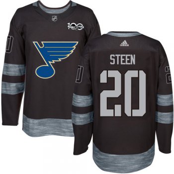 Blues #20 Alexander Steen Black 1917-2017 100th Anniversary Stitched NHL Jersey