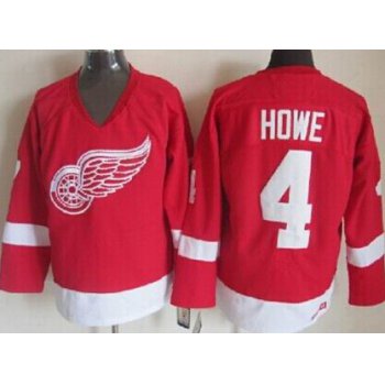 Detroit Red Wings #4 Syd Howe Red Throwback CCM Jersey