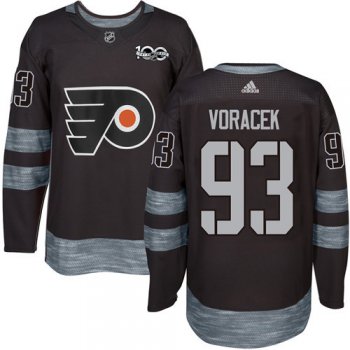 Flyers #93 Jakub Voracek Black 1917-2017 100th Anniversary Stitched NHL Jersey