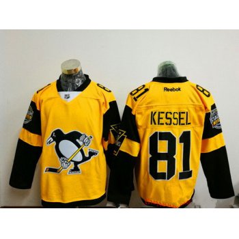 Men's Pittsburgh Penguins #81 Phil Kessel Yellow 2017 Stadium Series Stitched NHL Reebok Hockey Jersey