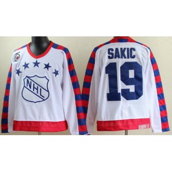 NHL 1992 All-Star #19 Joe Sakic White 75TH Throwback CCM Jersey